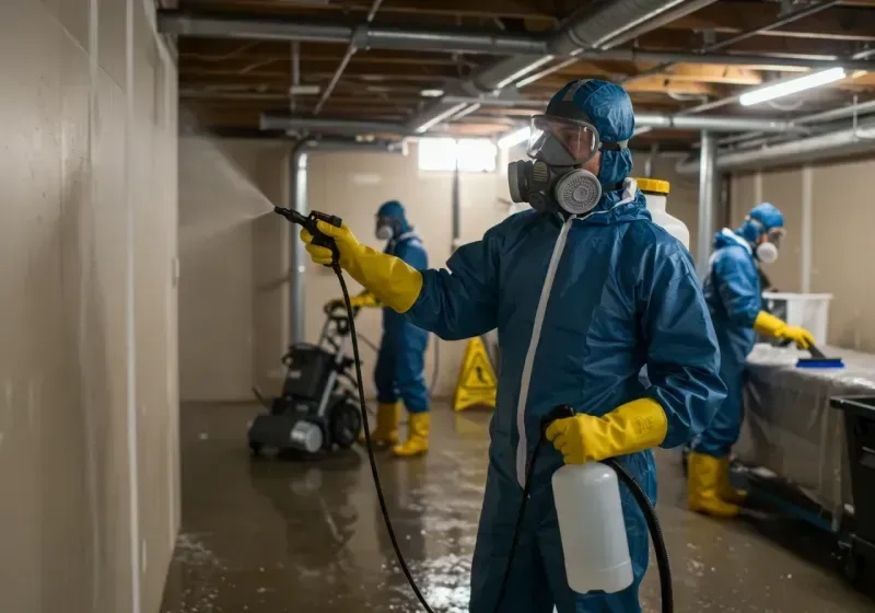 Basement Sanitization and Antimicrobial Treatment process in East Newnan, GA