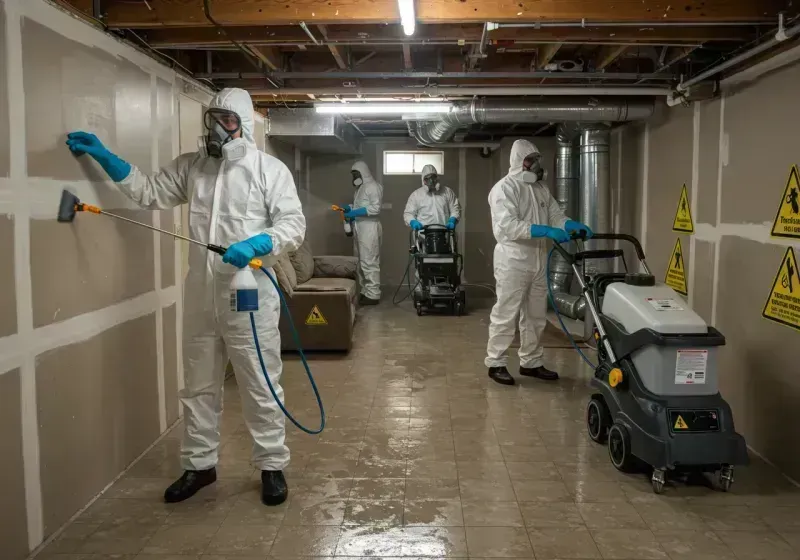 Basement Moisture Removal and Structural Drying process in East Newnan, GA